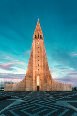 Hallgrimskirkja largest church in centre of Reykjavik downtown at Iceland - 748163718
