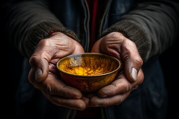 Close-up view of person holding steaming cup of tea, concept of enjoying warm beverage - 748164335