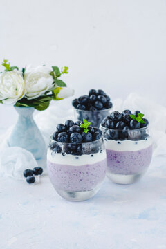 Yogurt with chia and blueberries