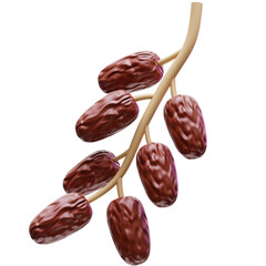 3D illustration Dates Fruit on Branch object