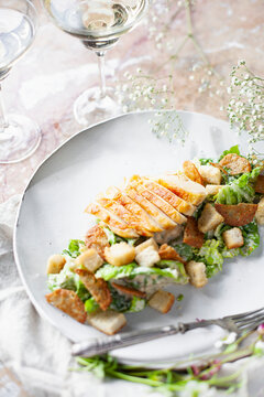 Chicken breast with Caesars salad