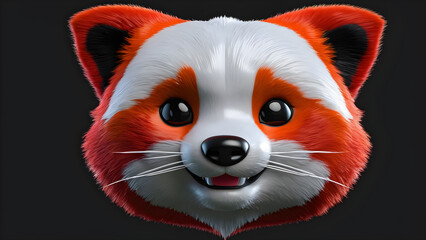 a animal red panda emoji on black background