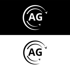 AG letter  logo minimal unique and simple logo design, AG creative modern monogram logo style
