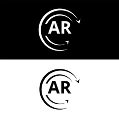 AR letter  logo minimal unique and simple logo design, AR creative modern monogram logo style