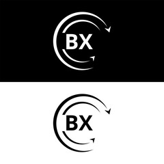 BX letter  logo minimal unique and simple logo design, BX creative modern monogram logo style
