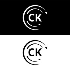 CK letter  logo minimal unique and simple logo design, CK creative modern monogram logo style
