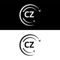 CZ letter  logo minimal unique and simple logo design, CZ creative modern monogram logo style - obrazy, fototapety, plakaty