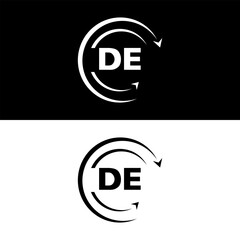 DE letter  logo minimal unique and simple logo design, DE creative modern monogram logo style