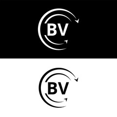 BV letter  logo minimal unique and simple logo design, BV creative modern monogram logo style
