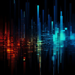 colorful background, abstract, in the style of data visualization, geometric chaos, audio-visual installations, soft crosshatchings, black background, 1:1.