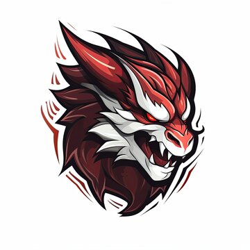 Dragon head and Dragon icon clipart illustration and esports mascot logo concept