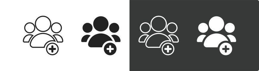 Follower vector icon set, Add new friend, customer, follow vector icons EPS 10