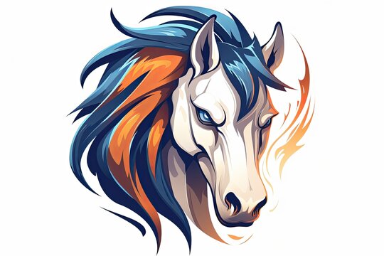 recommend clip art: Stallion head and horse icon sticker art illustration and esports mascot logo concept