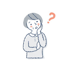 物忘れの症状のシニア女性