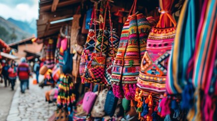 A colorful market bustling with activity as trekking participants interact with the locals and learn about handicrafts and traditional ways of life. This is an important