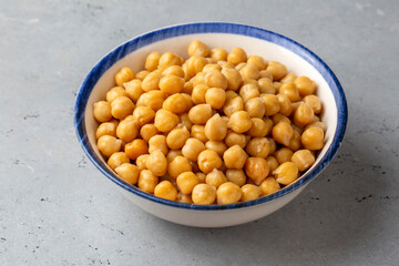 Boiled chickpea on the white background