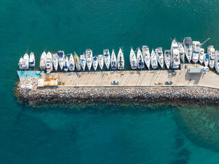 Aerial drone view of Urla district of Izmir, Turkey's third largest city. Iskele - Urla - Turkey