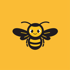 Minimalistic honey bee mascot logo simple (3)