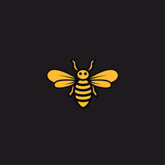 Minimalistic honey bee mascot logo simple