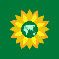 Green earth concept with leaves,vector illustration