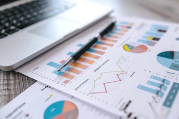 Fototapeta premium Diagrams depicting cloud cost analysis and budgeting tools