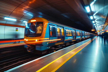 Naklejka premium The subway. Decaying means of transportation in big cities.
