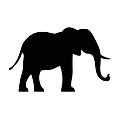 Obraz premium Elephant silhouette, Hand Drawn Silhouette of African and Indian elephant, Vector illustration