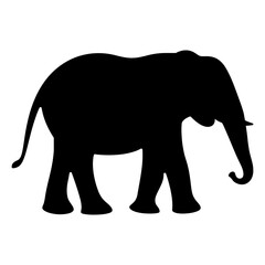 Obraz premium Elephant silhouette, Hand Drawn Silhouette of African and Indian elephant, Vector illustration
