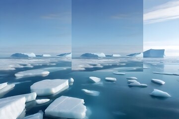 Fototapeta na wymiar iceberg in polar regions. Generated AI