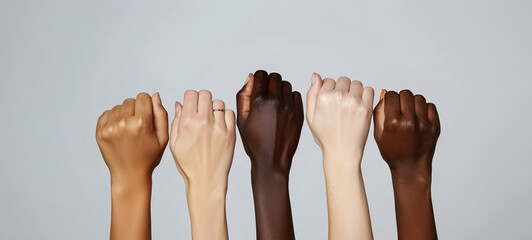 Arms of model women with diverse skin tones