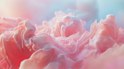 Fototapeta premium Sugary Sweet Pastel Delight: Close-up of Intricate Cotton Candy Texture with Fluffy Clouds and Multicolored Swirls