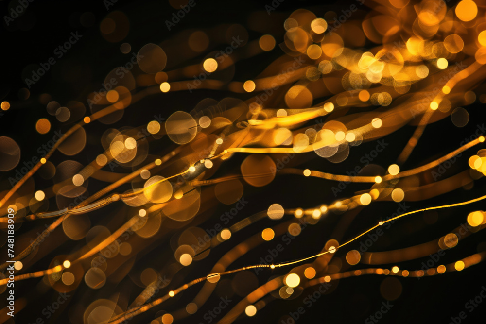 Poster abstract background with reflections and caustics. black and gold. futuristic background image. crea