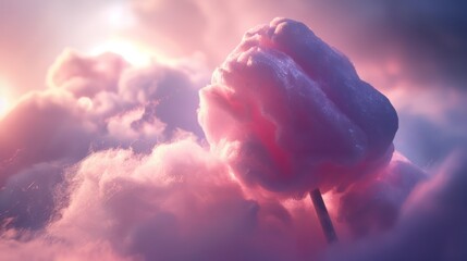 Dreamy Cotton Candy Delight: A Soft and Ethereal Pastel Treat - obrazy, fototapety, plakaty