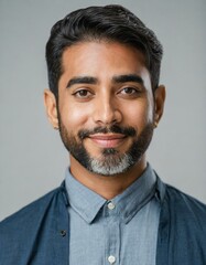 Fototapeta premium Portrait of a dignified Middle Eastern man in his fifties, gazing confidently at the camera