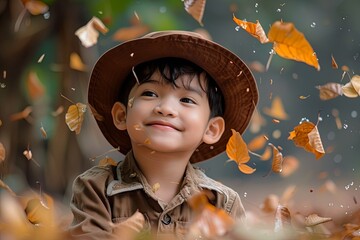 boy smiling with a hat