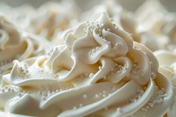 Close-Up of Whipped Vanilla Ice Cream in Soft Light