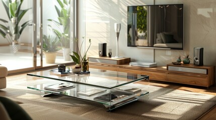 Minimalist Glass Coffee Table Design