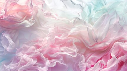 Serene Pastel Cotton Candy Image with Gentle Breeze Movement and Dynamic Energy