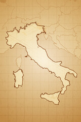 Map of Italy made in old vintage retro textured style vector illustration