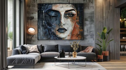 Classic Portrait Painting in Modern Space