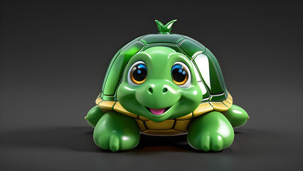 turtle cartoon. pets turtle emoji on a black background. tortoise with turtle 
