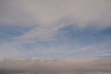 Fototapeta na wymiar Beautiful blue sky with gentle clouds. Background