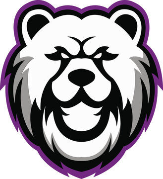 Bear head logo design, mascot bear logo icon illustration vector drawing, Brave Bear head mascot Logo design. Vector Template Illustration Design. Mascot Brave Bear Logo design any graphic work