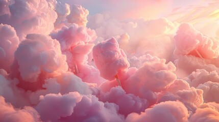 Enchanting Cotton Candy Backlit Halo in Pastel Rainbow Colors - obrazy, fototapety, plakaty