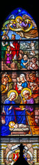 Fototapeta premium Stained-glass window in the old church 