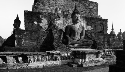 Thailand, Sukhothai, ancient statue of buddha