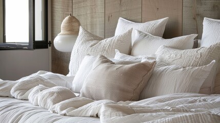 Fototapeta na wymiar Urban Chic Bedroom Pillows for Style