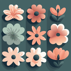 Organic flat design colorful flower collection 