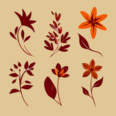 Organic flat design colorful flower collection 