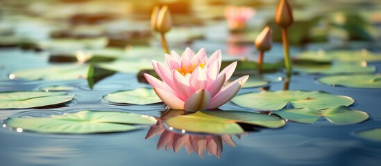 lotus water lily blooming